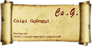 Csigi Gyöngyi névjegykártya